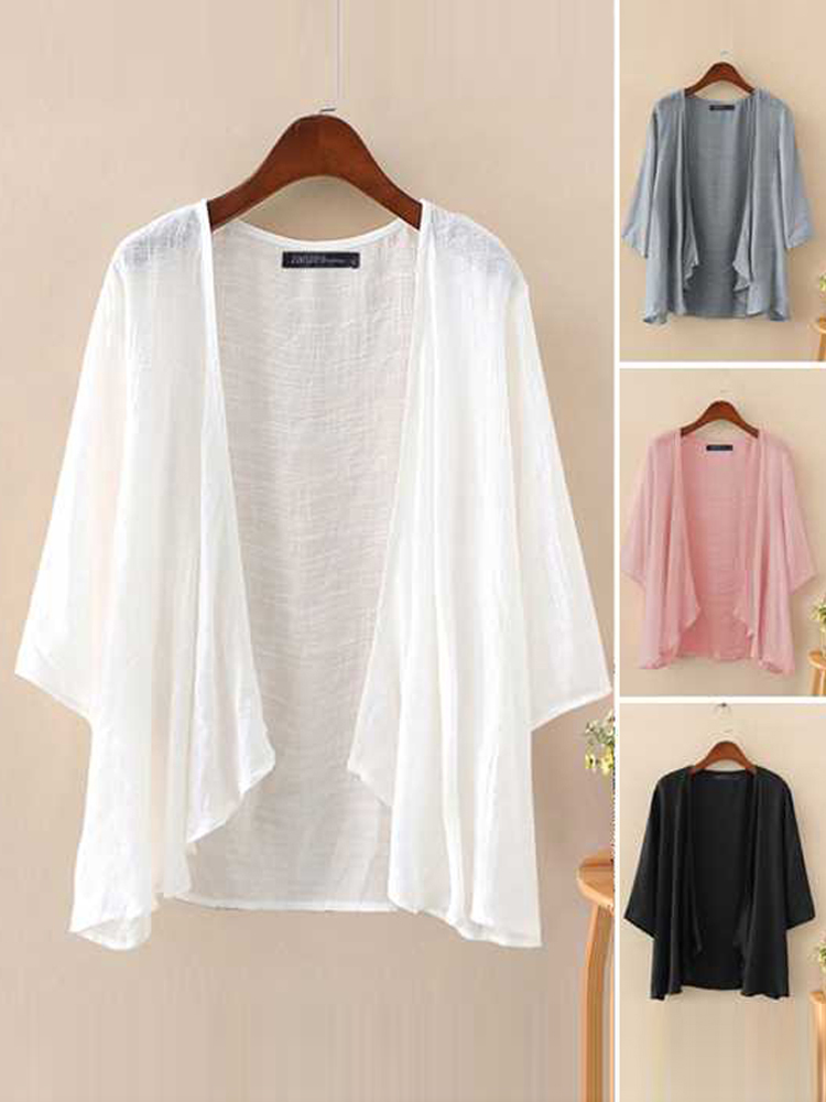 Women'S Fashion Kimono - ZANZEA-Tops de túnica fina feminina, cardigans