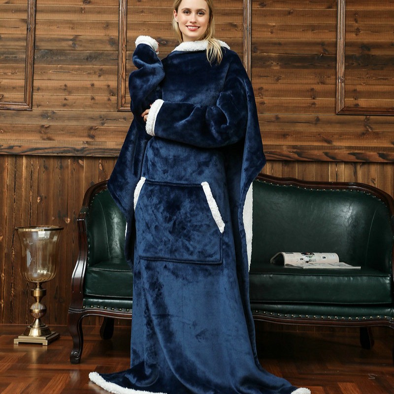 Hoodie Women Oversized - Cobertor de flanela super longo e