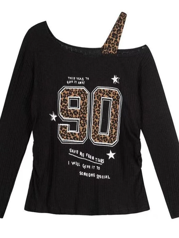 Women Top Fashion - Camiseta Feminina Y2K com Estampa de