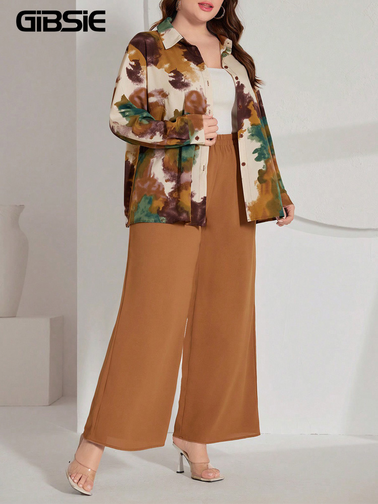 Tie Dye Two Piece - Conjuntos de Calças Plus Size para