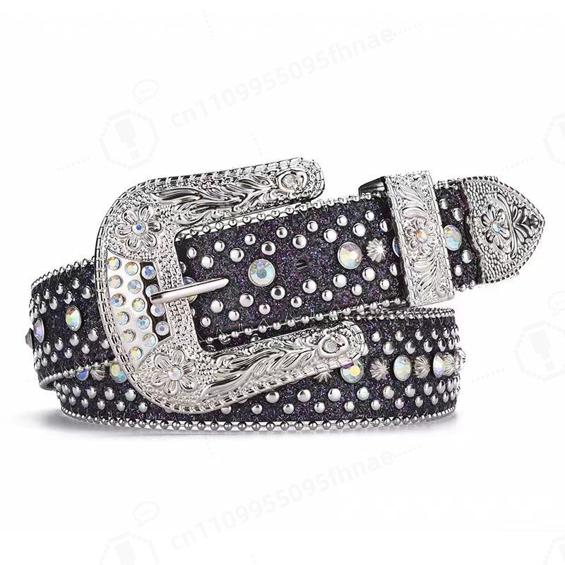 Women Fashion Jeans - Cinto de strass estilo Y2K para