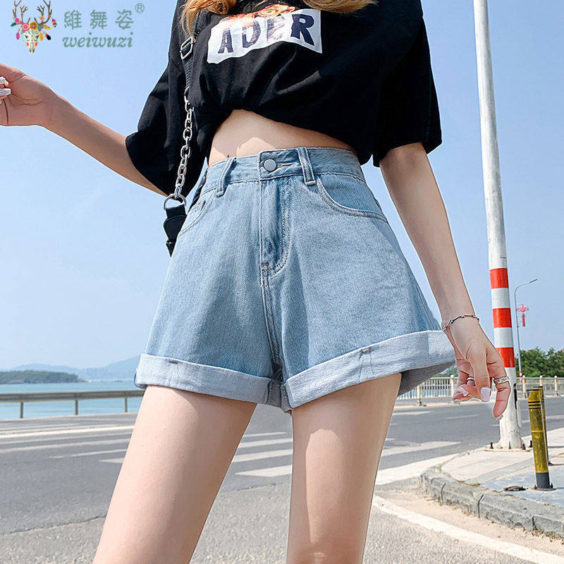 Women Fashion Jeans - Shorts de Jeans Azul para Mulheres,