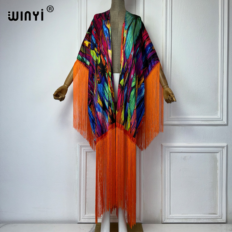 Women'S Fashion Kimono - Winyi kimono praia cover-ups boho impressão
