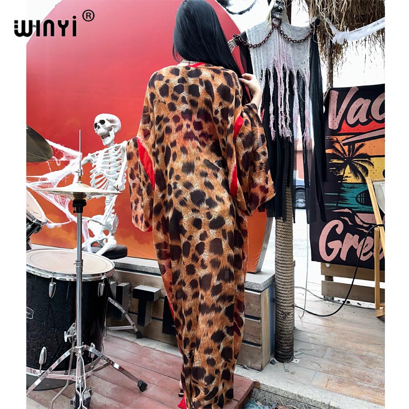 WINYI-Cardigã com estampa leop - Women'S Fashion Kimono avaliação e preço