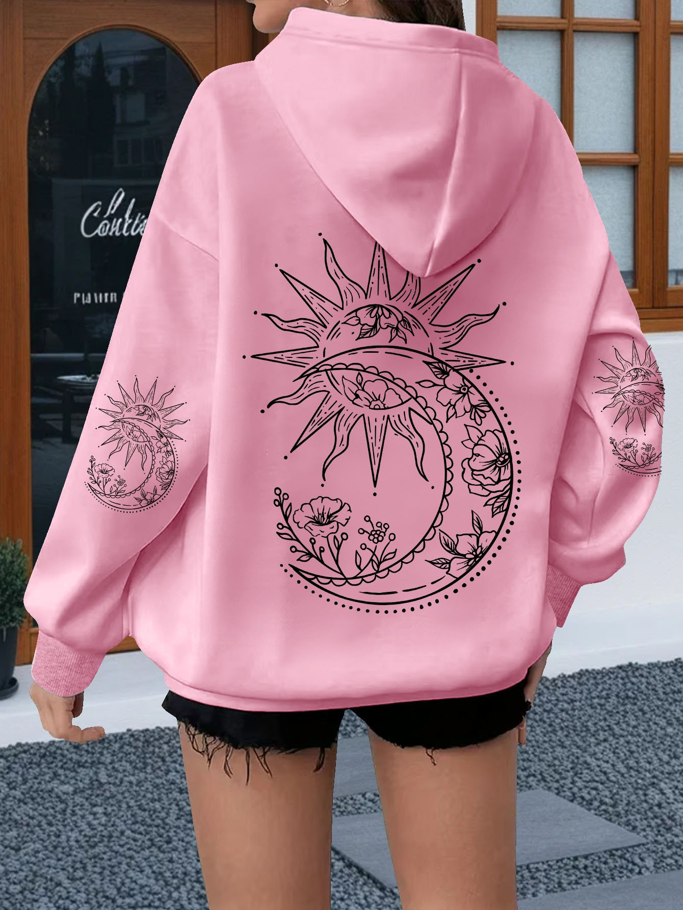 Moletom feminino com estampa d - Hoodie Women Oversized avaliação e preço