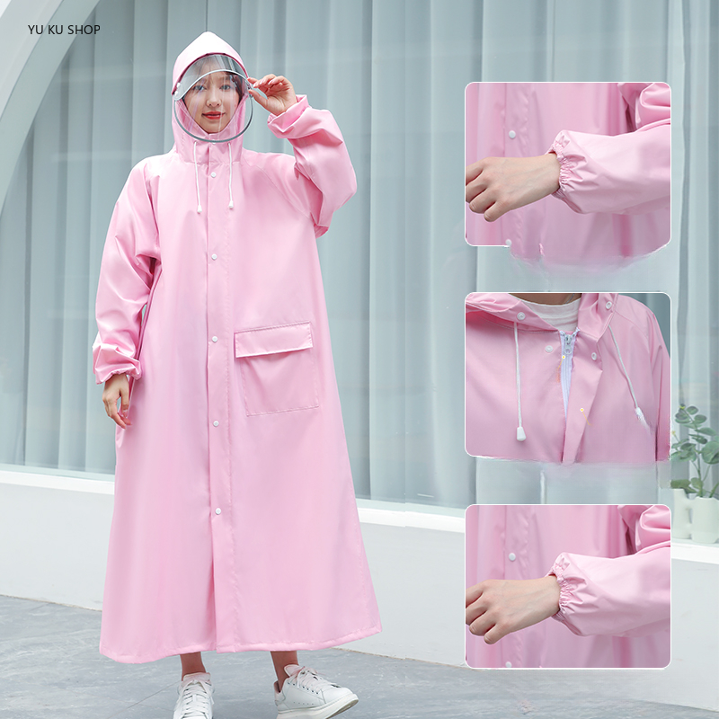 Moda respirável longo casaco d - Women'S Fashion Rain Jacket avaliação e preço