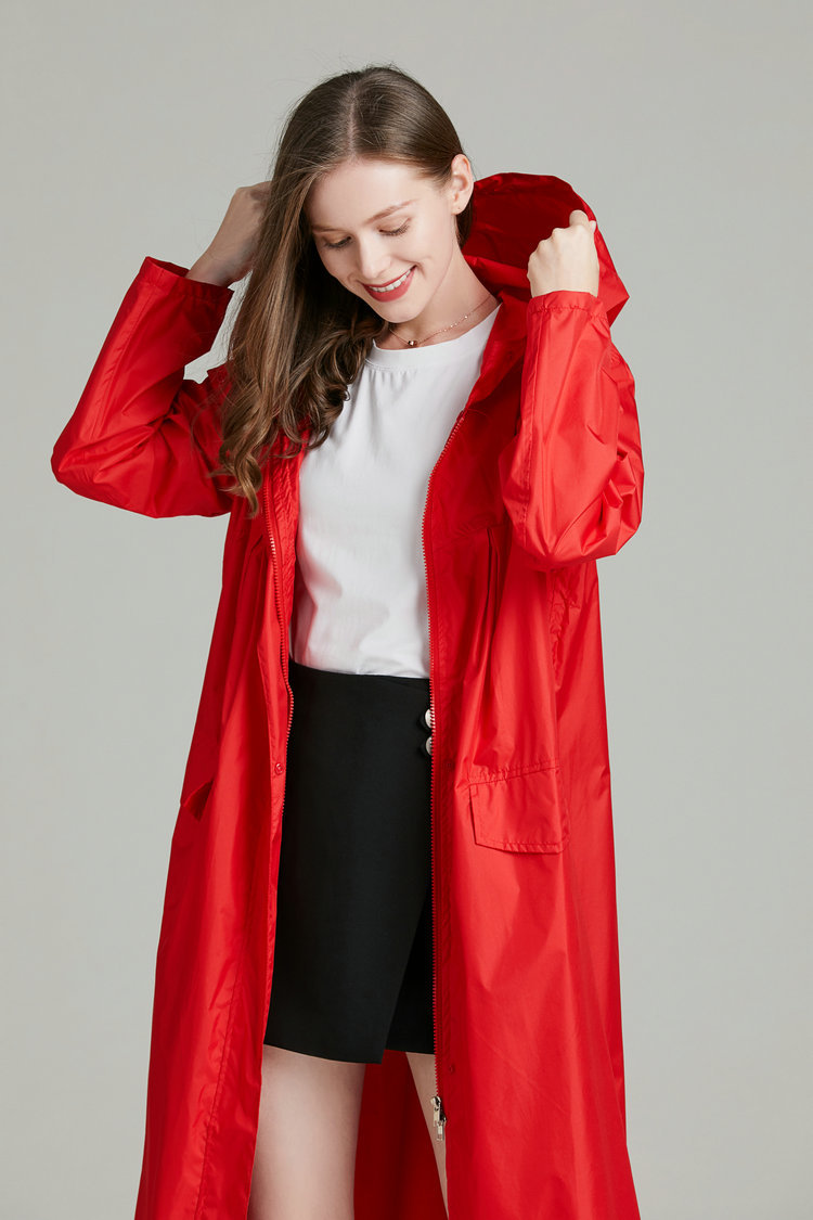 Mulheres leve vermelho preto r - Women'S Fashion Rain Jacket avaliação e preço