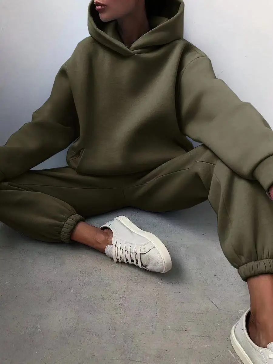 Inverno conjuntos de duas peça - Hoodie Women Oversized avaliação e preço