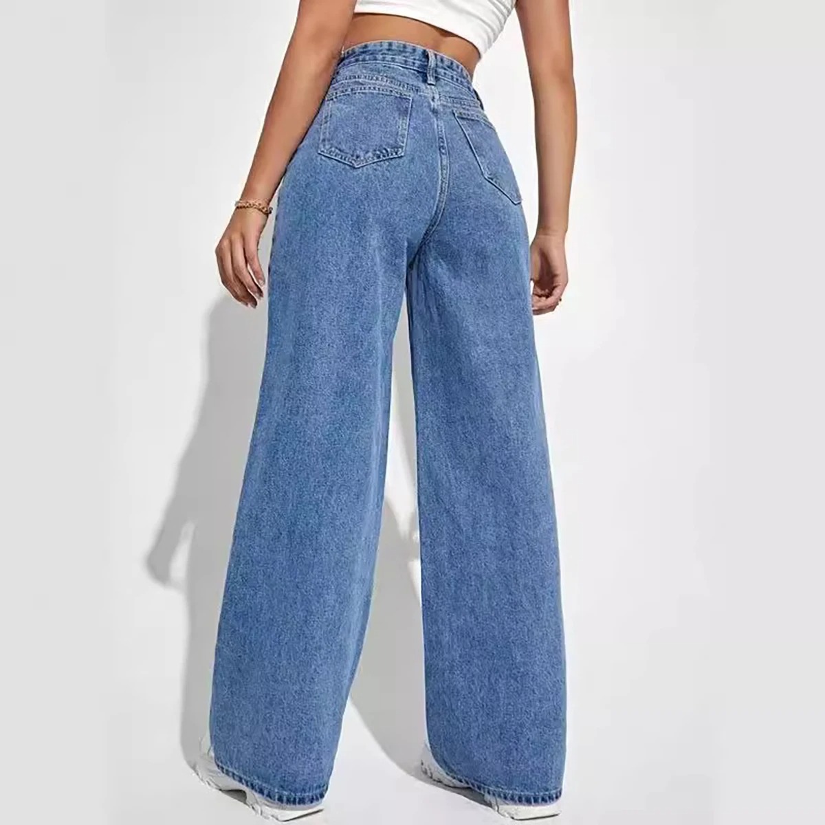 Moda retro azul jeans feminino - Mom Jeans Women avaliação e preço