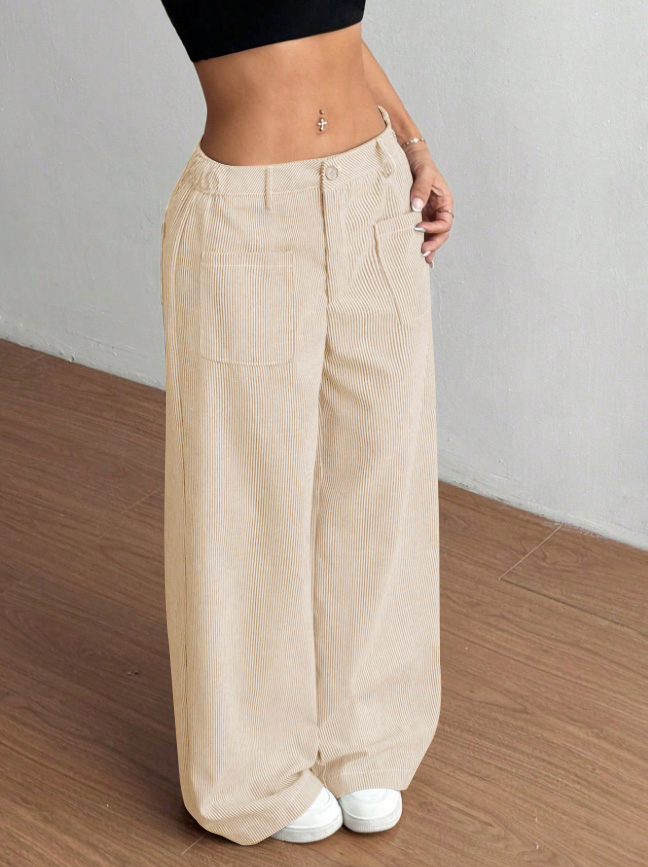 Calças Femininas de Corduroy d - Mom Jeans Women avaliação e preço