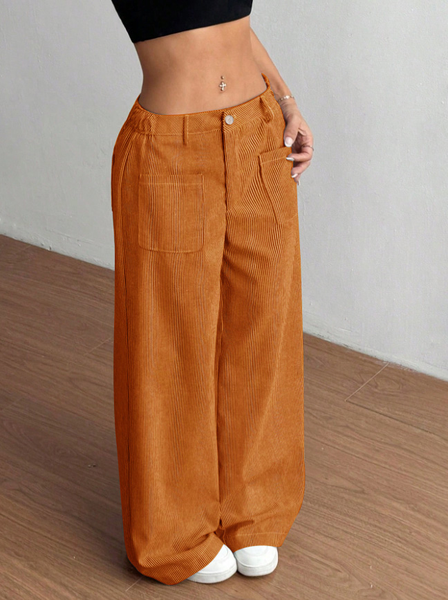 Calças Femininas de Corduroy d - Mom Jeans Women avaliação e preço