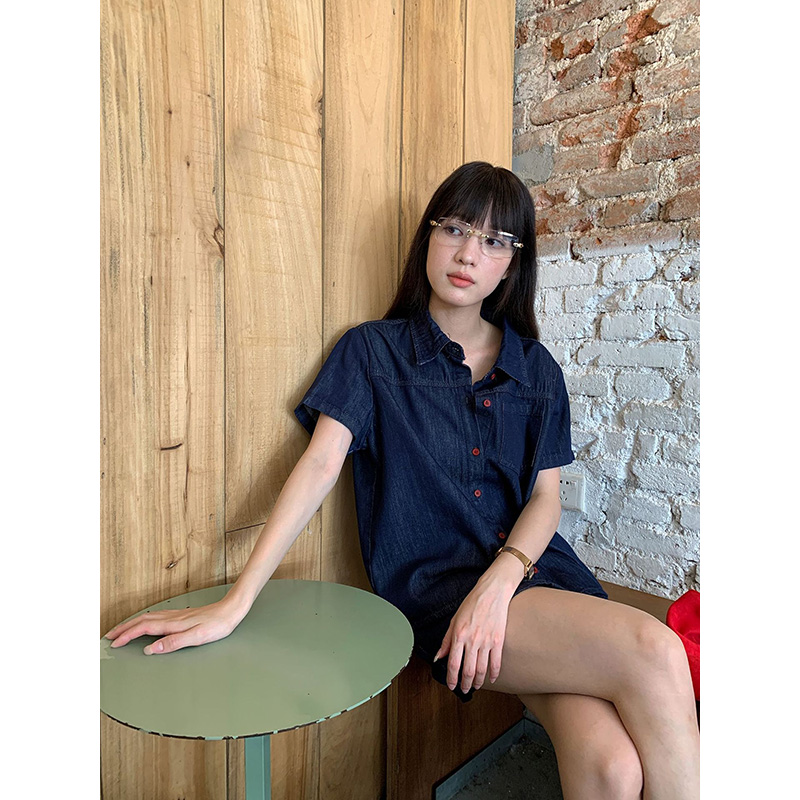 Camisa Jeans Feminina Retrô de - Women Fashion Jeans avaliação e preço