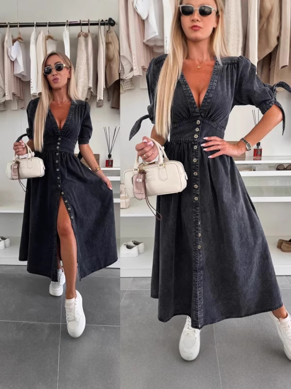 Vestido Jeans Moderno com Deco - Women Fashion Jeans avaliação e preço