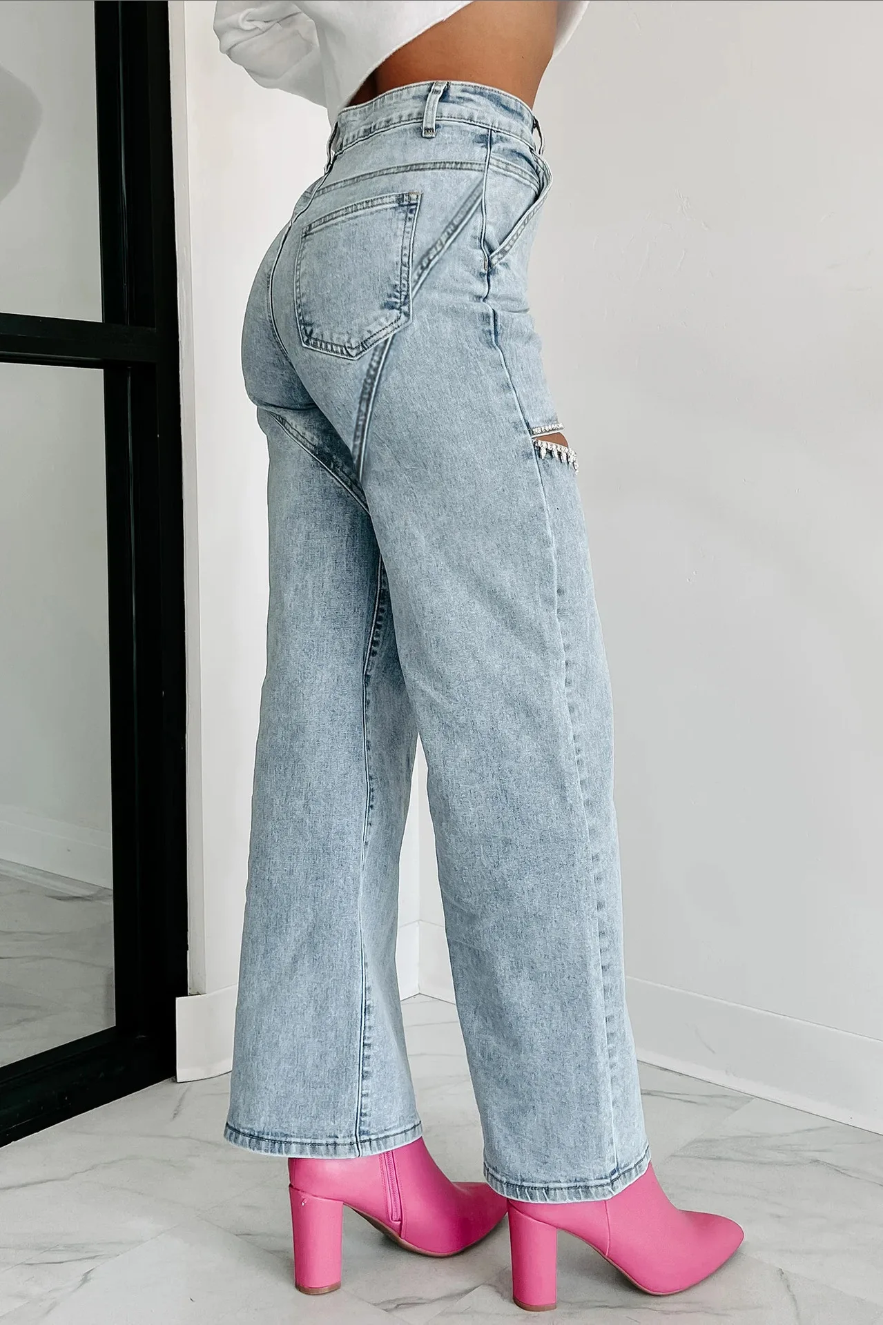 Moda feminina denim calças de  - Mom Jeans Women avaliação e preço