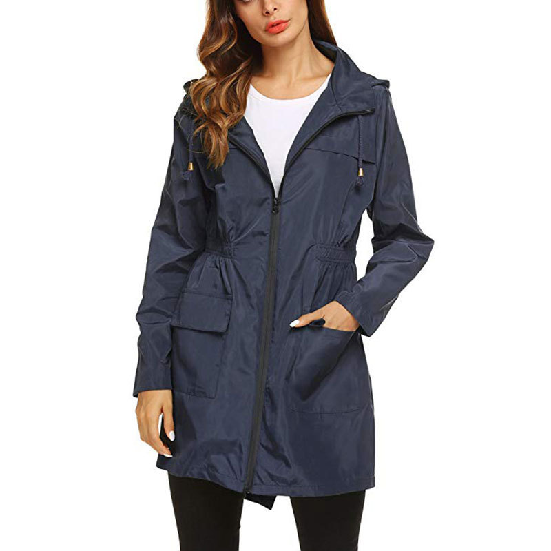 Moda feminina todas as estaçõe - Women'S Fashion Rain Jacket avaliação e preço