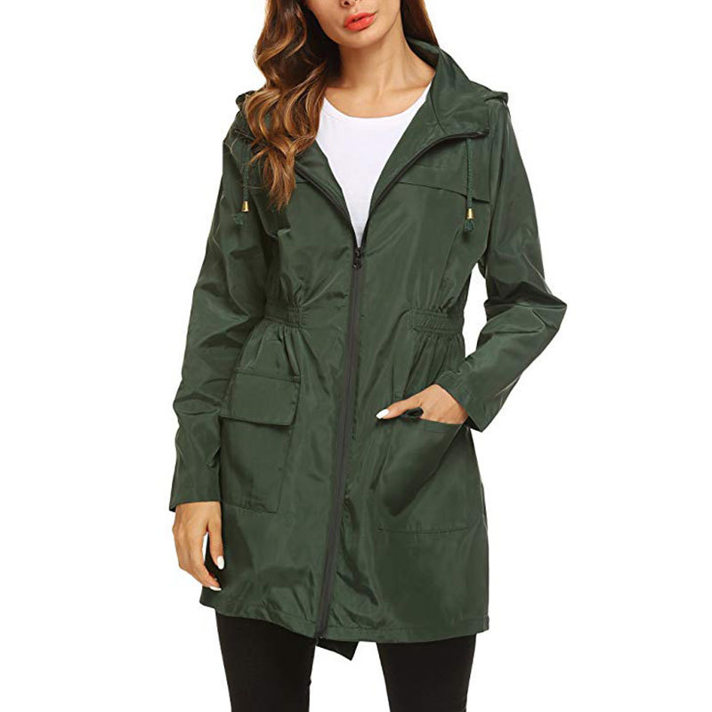 Moda feminina todas as estaçõe - Women'S Fashion Rain Jacket avaliação e preço