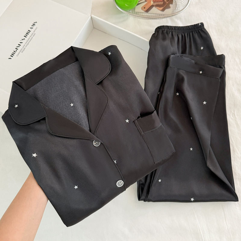 Moda simples estrela preto gel - Women'S Fashion Pajamas avaliação e preço