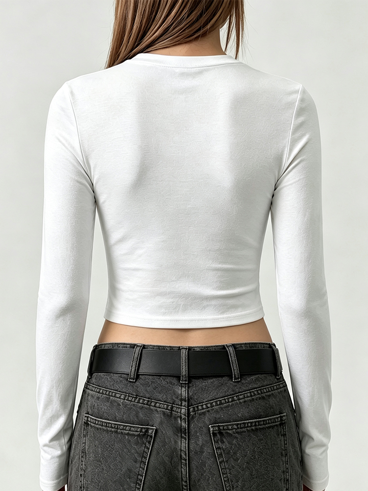 Camiseta Feminina de Manga Lon - Women Top Fashion avaliação e preço