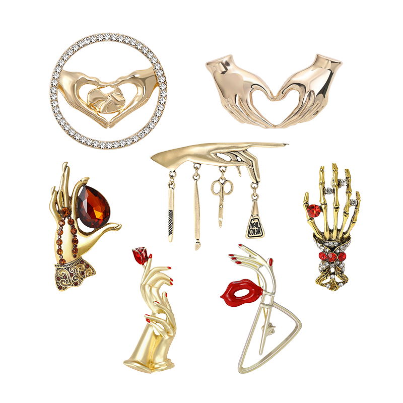 Broches de Coração com Mãos Cr - Women Fashion Pose avaliação e preço