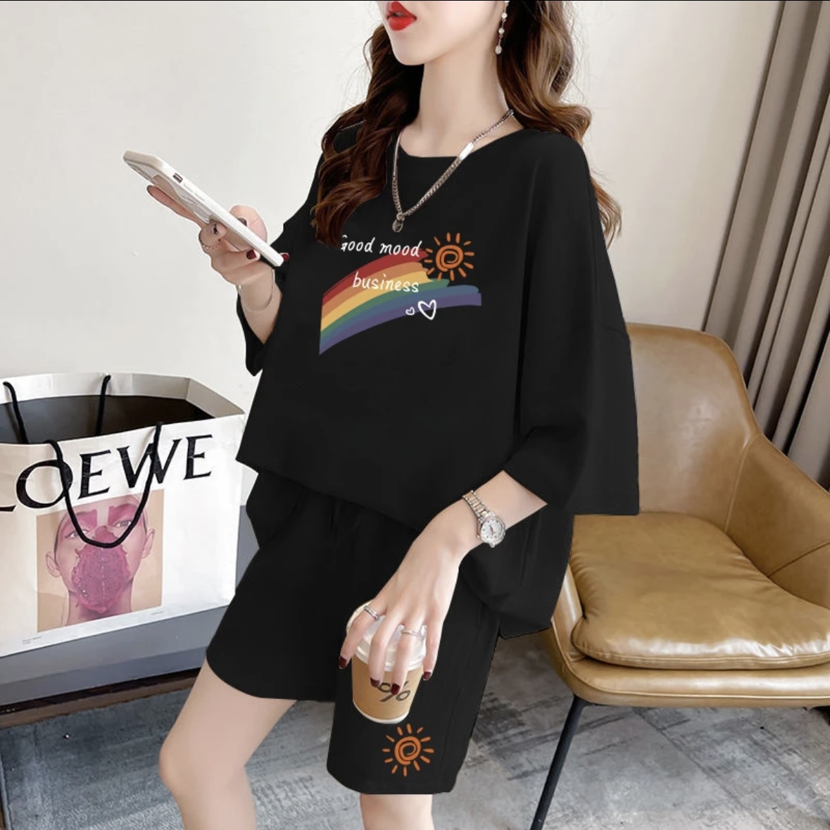Conjunto de shorts de verão fe - Women Top Fashion avaliação e preço